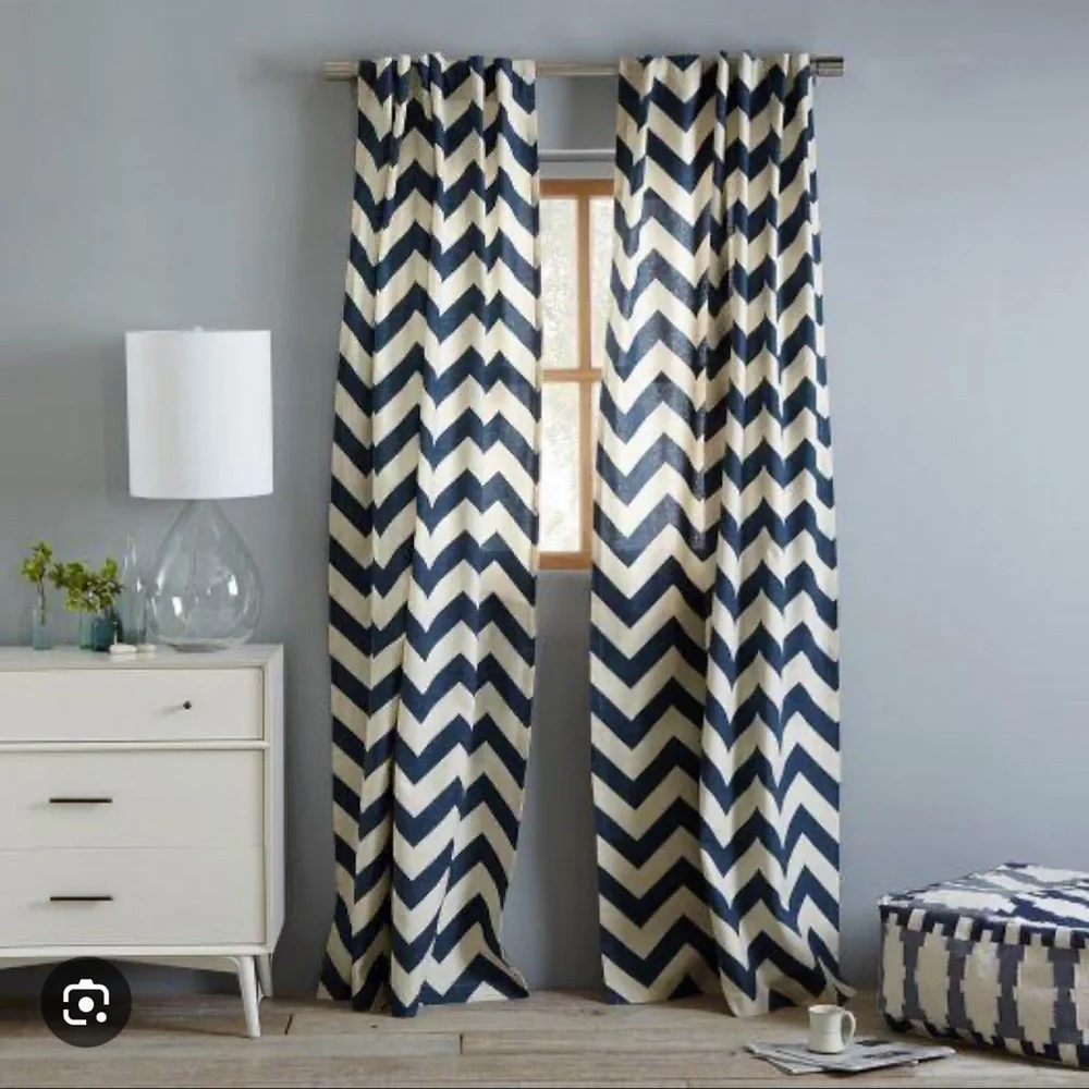 West Elm Chevron Window Panel Zig Zag Drape 48